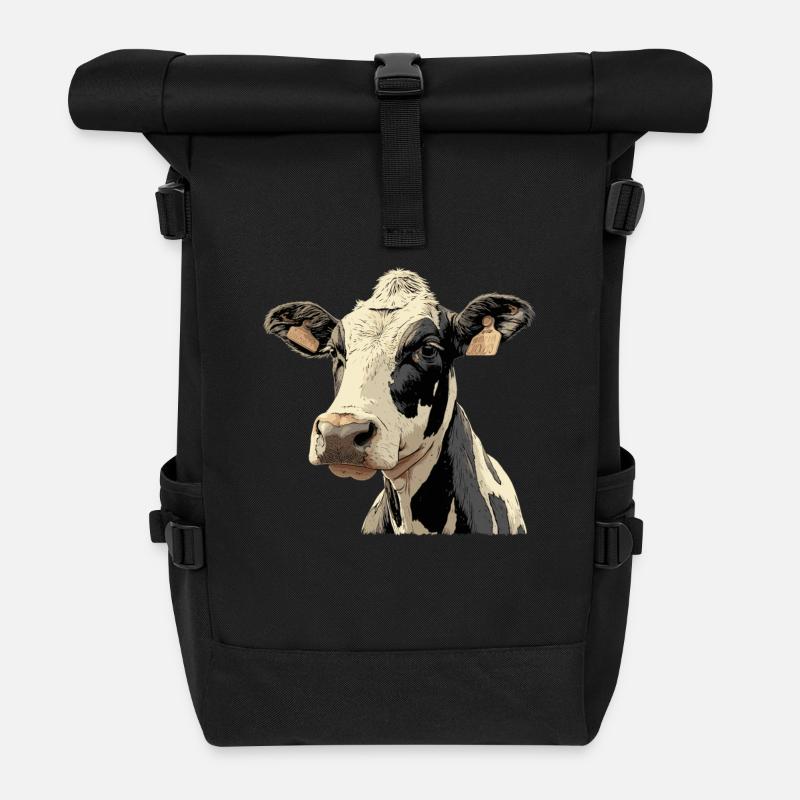 Kühe Kuh - Rolltop Rucksack - Schwarz