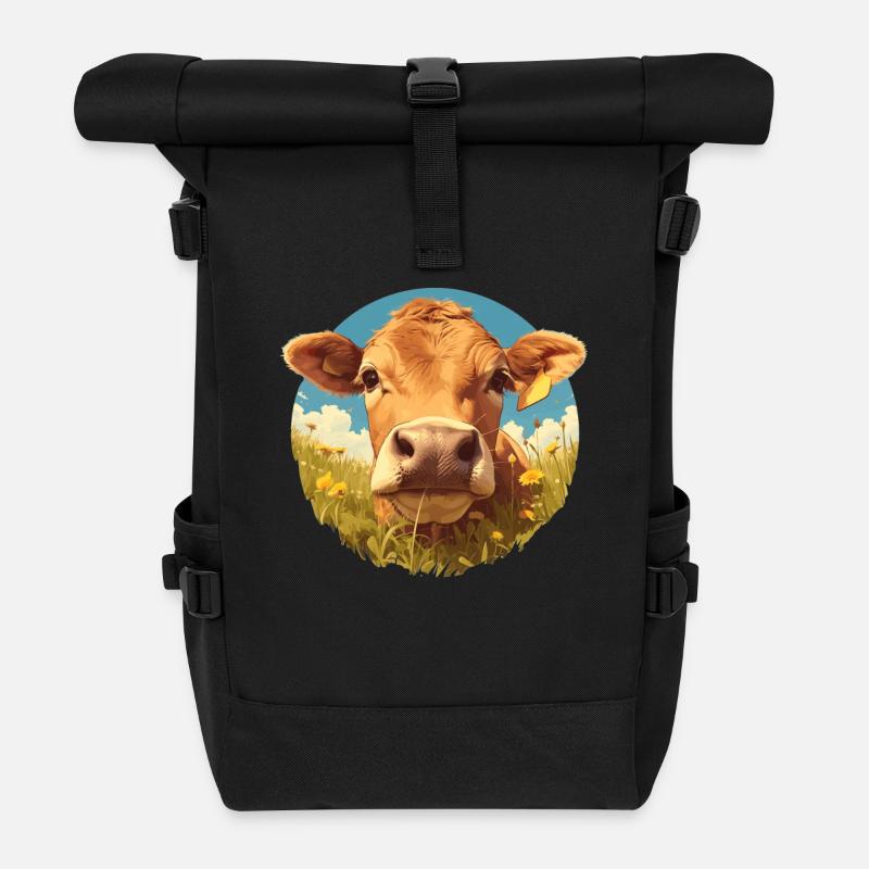 Kühe Kuh - Rolltop Rucksack - Schwarz