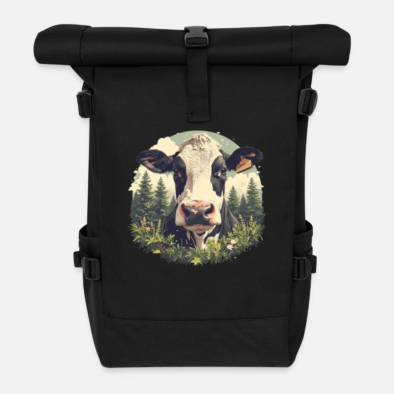 Kühe Kuh - Rolltop Rucksack - Schwarz