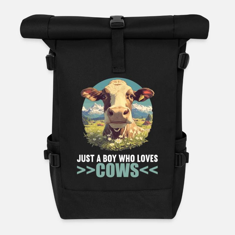 Vaches Vache - Sac à dos roll top - noir