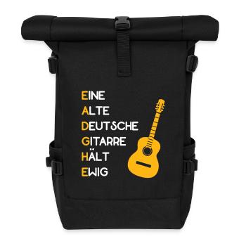 Gitarre Merkspruch Merksatz Gitarrist Musiklehrer - Rolltop Rucksack - Schwarz - Vorne