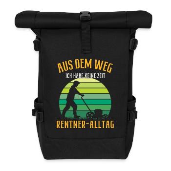 Aus dem Weg ich bin Rentner Hobby Gärtner Garten - Rolltop Rucksack - Schwarz - Vorne