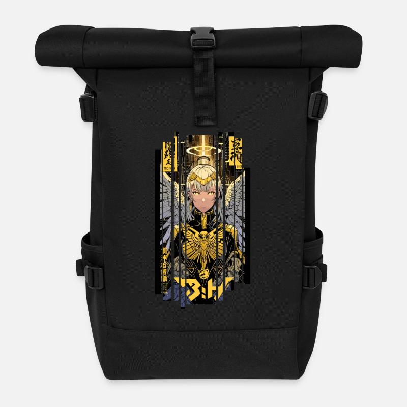 Ver.1 - Cyborg Engel oder Kanji - Rolltop Rucksack - Schwarz