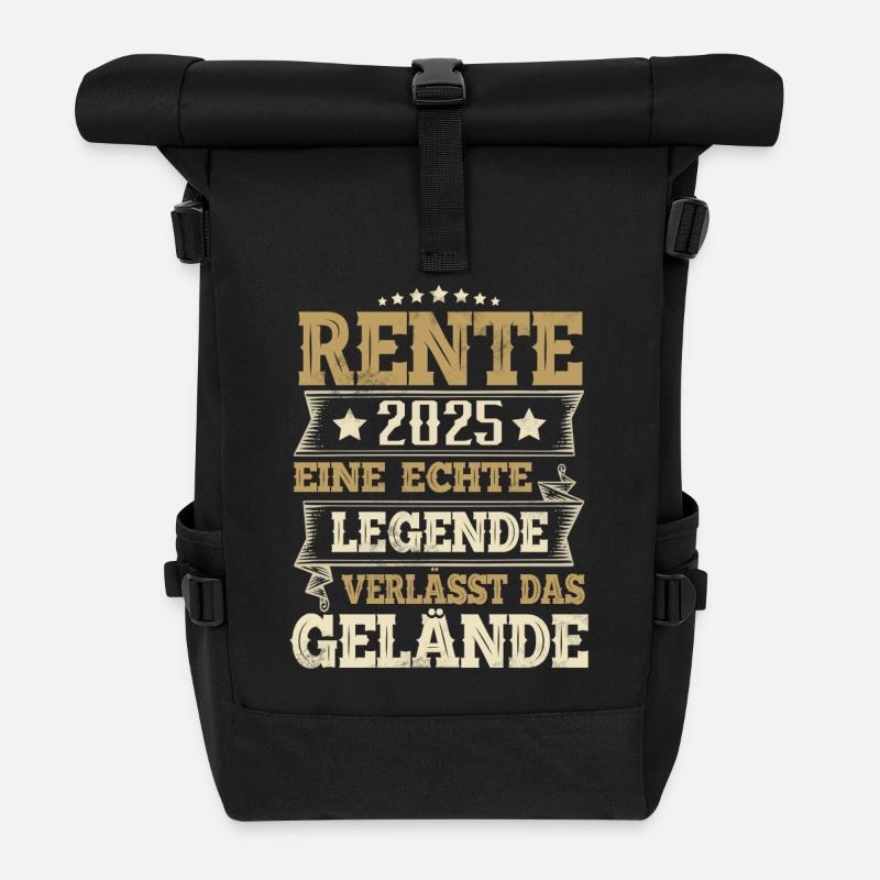 Rentner 2025 - Rolltop Rucksack - Schwarz