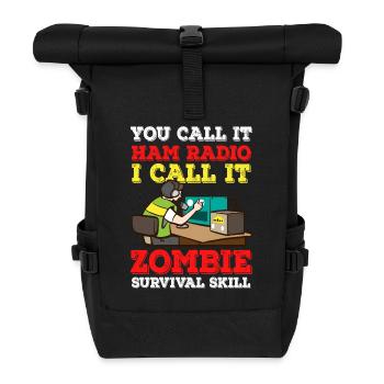 Amateur Zombie Survival Skill Amateurfunk - Rolltop Rucksack - Schwarz - Vorne