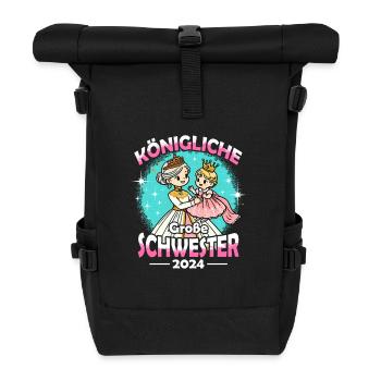 Königliche Große Schwester 2024 - Rolltop Rucksack - Schwarz - Vorne