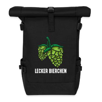 Lecker Bierchen Bierliebhaber Hopfen Bier - Rolltop Rucksack - Schwarz - Vorne
