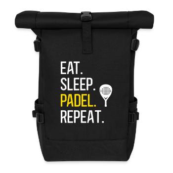 Eat Sleep Play Padel Tennis Repeat Pádel Sport - Rolltop Rucksack - Schwarz - Vorne