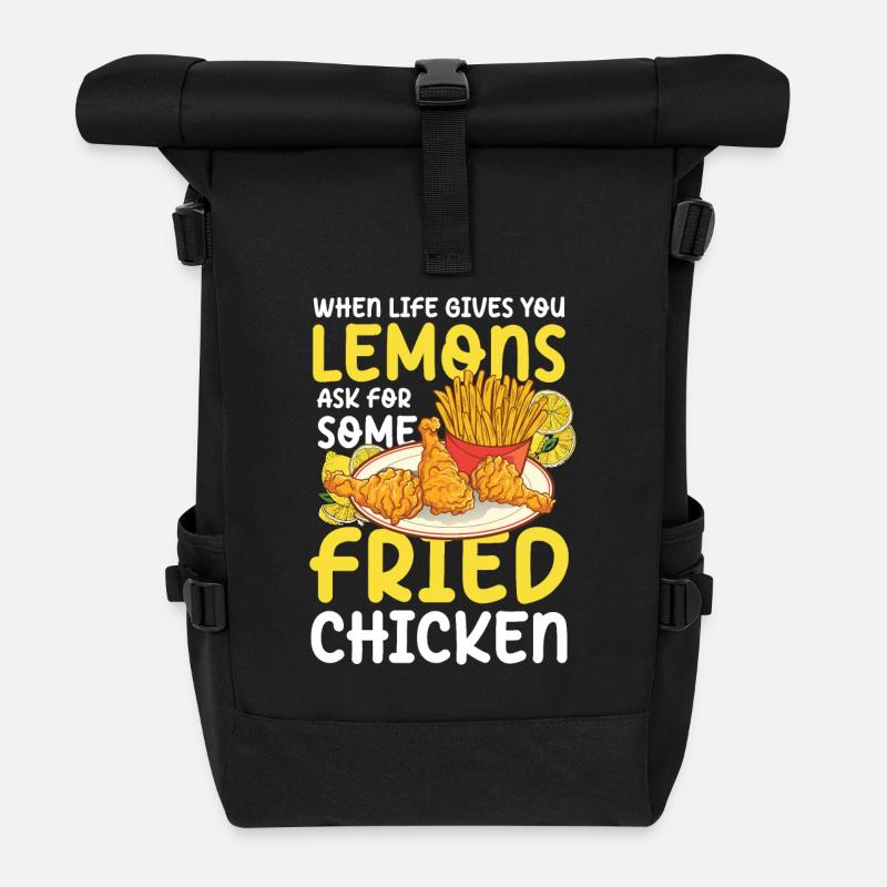 Lemons Ask For Some Fried Chicken - Rolltop Rucksack - Schwarz