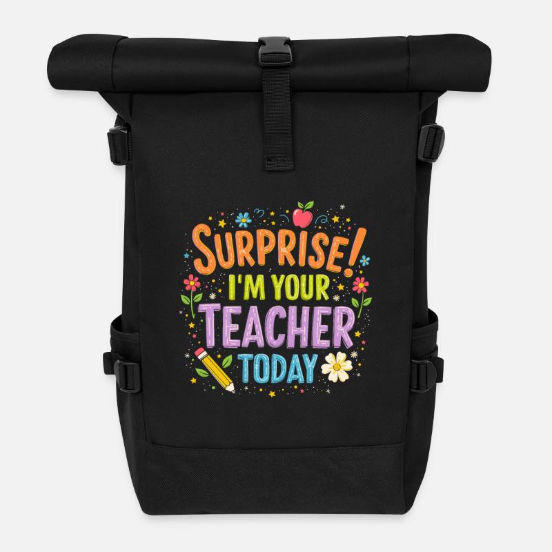 LEHRER - Rolltop Rucksack - Schwarz