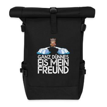 Ganz dünnes Eis mein Freund Bär auf Eisscholle - Rolltop Rucksack - Schwarz - Vorne
