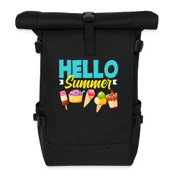 Hello Summer Cream Lover Design - Roll Top Backpack - black - Front