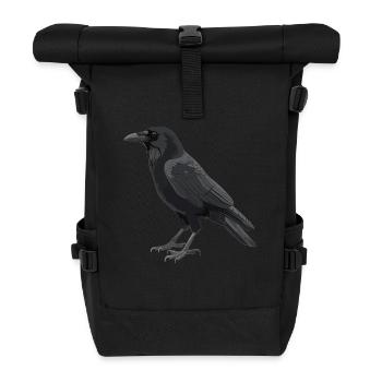 Krähen Krähe - Rolltop Rucksack - Schwarz - Vorne