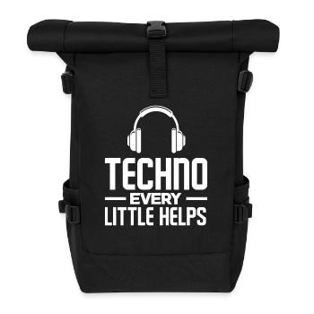 Techno Lover Every Little Helps - Rolltop Rucksack - Schwarz - Vorne