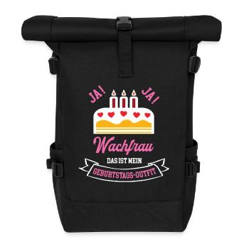 Wachfrau Geburtstag Geburtstagsgeschenk Chefin - Rolltop Rucksack - Schwarz - Vorne