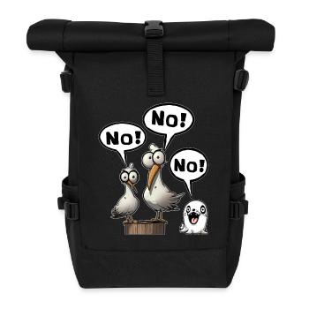 nee nein nö vielleicht später Spruch Lustig Fun - Rolltop Rucksack - Schwarz - Vorne
