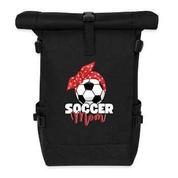 Soccer Mom Fußball Mama Fußballer Mama Spruch - Rolltop Rucksack - Schwarz - Vorne