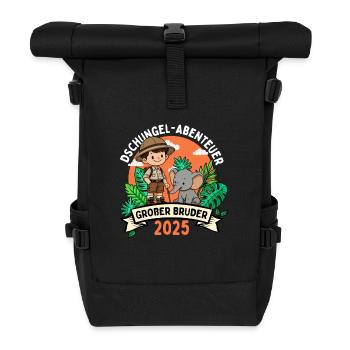 Großer Bruder 2024 Dschungel Geschwister - Rolltop Rucksack - Schwarz - Vorne