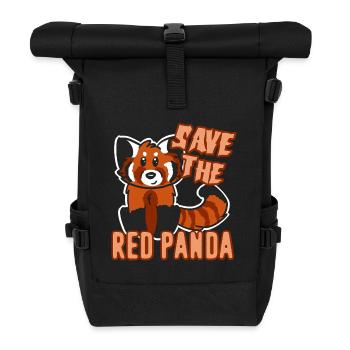 Red Panda Save The Red Panda - Roll Top Backpack - black - Front