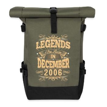 December 2006 Birthday Legend - Roll Top Backpack - olive/black - Front