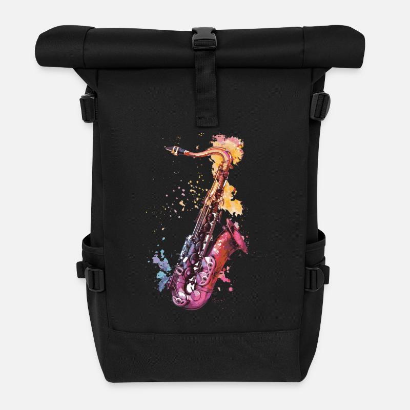 Saxophon - Rolltop Rucksack - Schwarz