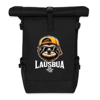 Lausbua Faultier Bayrisch Polterabend Party JGA - Rolltop Rucksack - Schwarz - Vorne