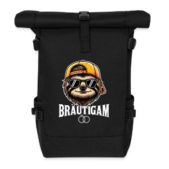Bräutigam Faultier Junggesellenabschied JGA Party - Rolltop Rucksack - Schwarz - Vorne
