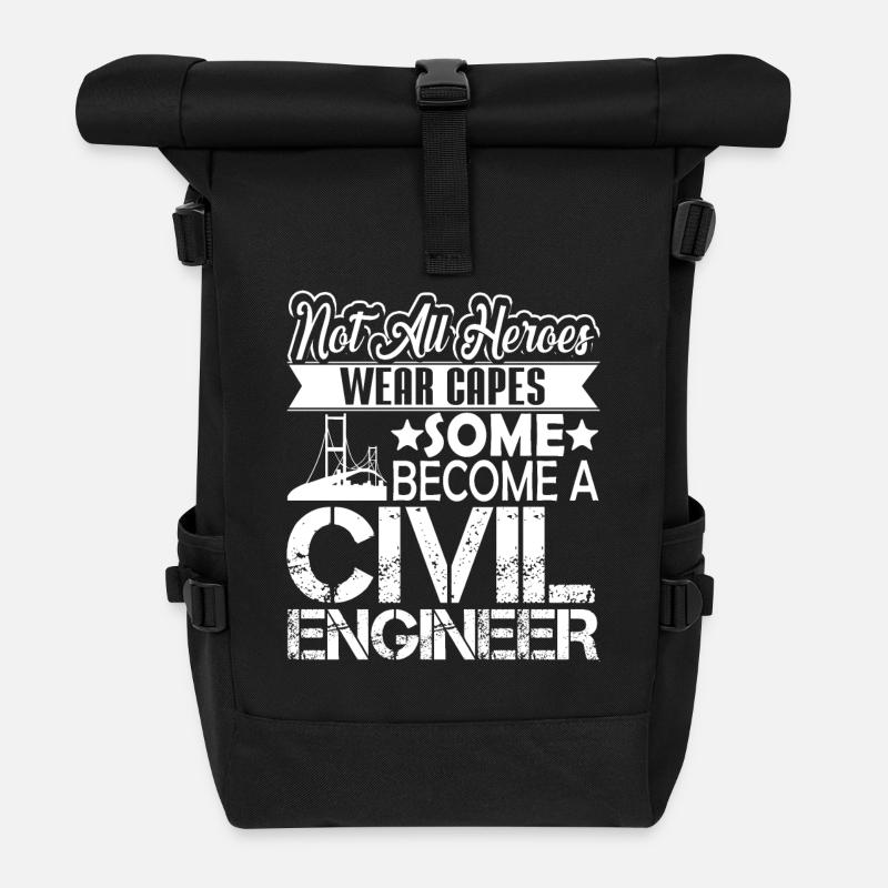 Civil Engineer Civil Engineer Hero - Roll Top Backpack - black