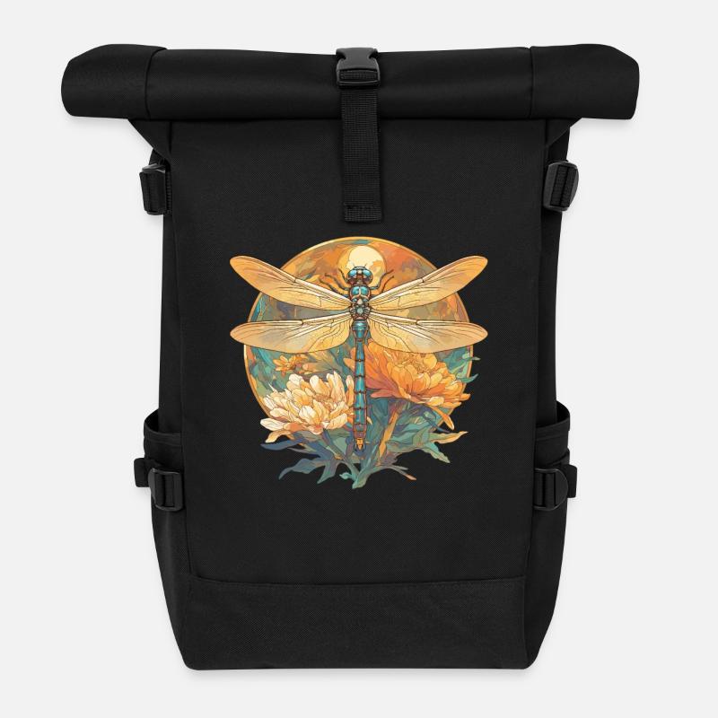 Libellen Libelle - Rolltop Rucksack - Schwarz