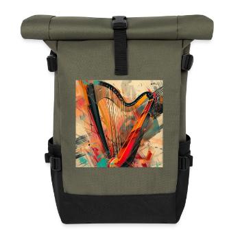 Harpe - Sac à dos roll top - olive/noir - Devant