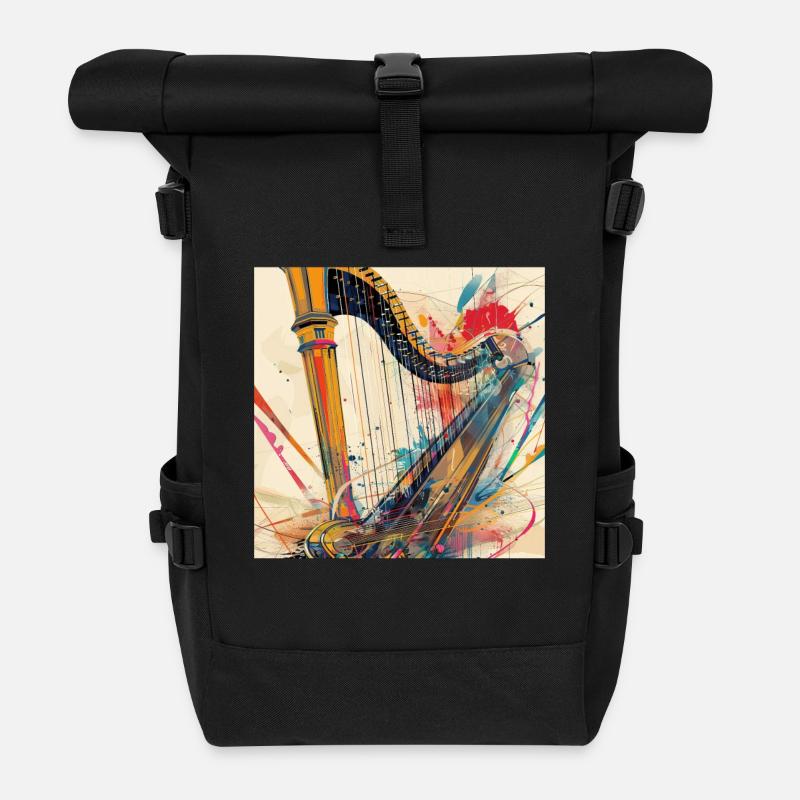 Harpe - Sac à dos roll top - noir