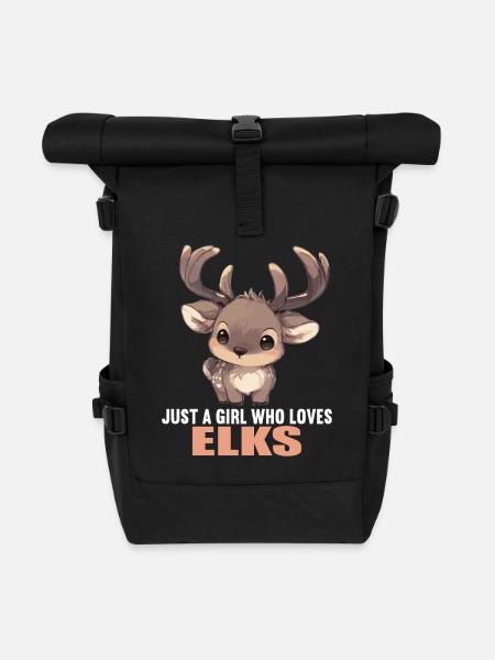 Elche Elch - Rolltop Rucksack - Schwarz