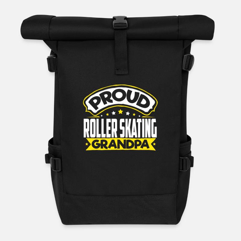 Sport Opa Rollschuh Opa - Rolltop Rucksack - Schwarz