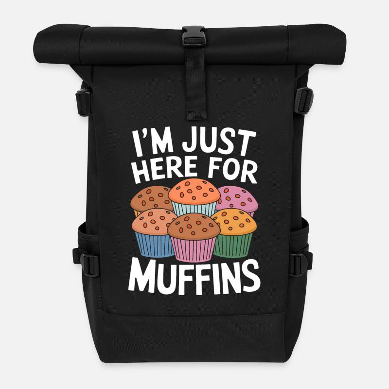 Muffin Spruch Muffins Lustiges Muffins Geschenk - Rolltop Rucksack - Schwarz
