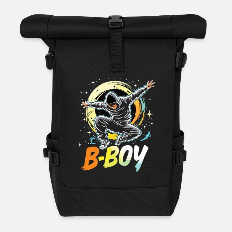 B-Boy Breakdance Breakdancer Urban Hip Hop - Rolltop Rucksack - Schwarz