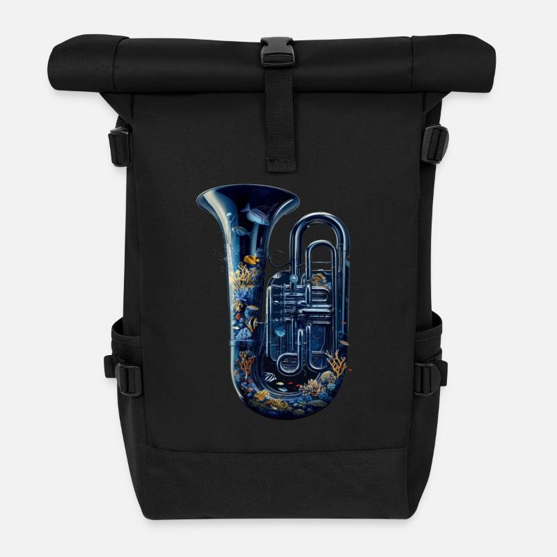 Tuba de poisson - Sac à dos roll top - noir