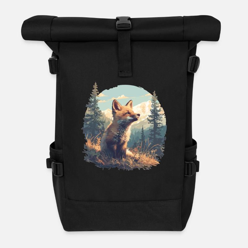 Füchse Fuchs - Rolltop Rucksack - Schwarz