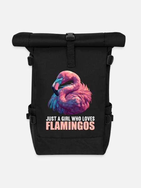 Flamingos Flamingo - Rolltop Rucksack - Schwarz