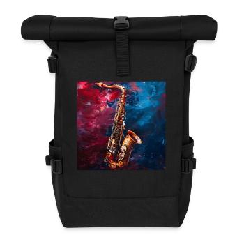 Saxophon - Rolltop Rucksack - Schwarz - Vorne