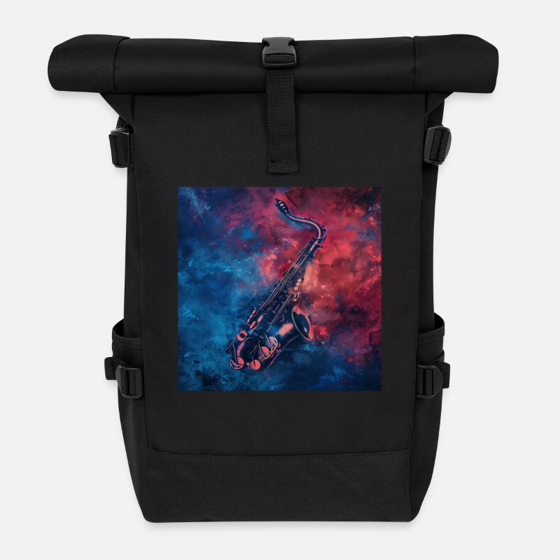 Saxophon - Rolltop Rucksack - Schwarz