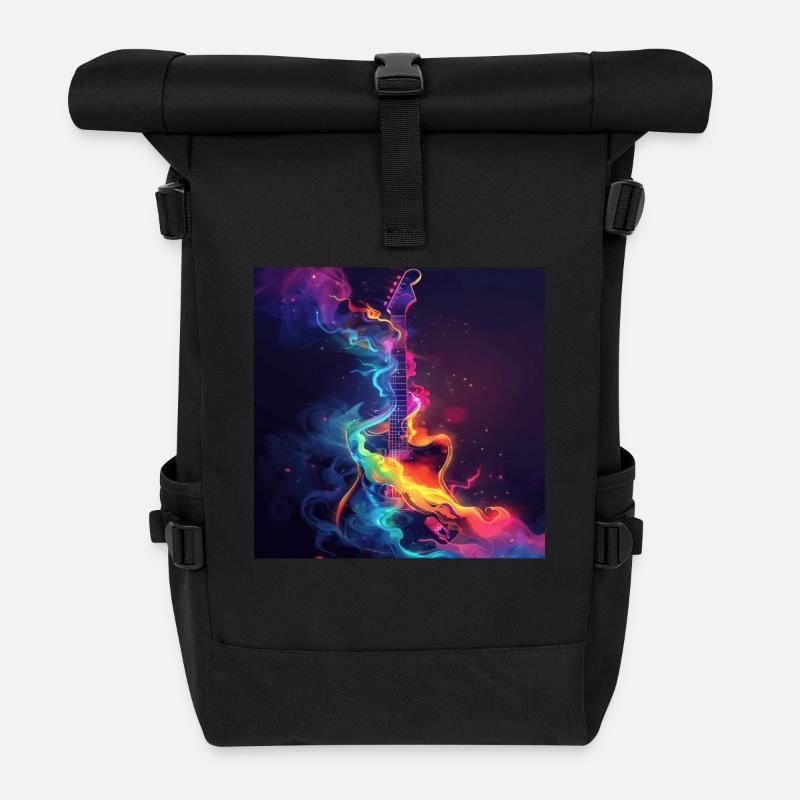 Gitarre - Rolltop Rucksack - Schwarz