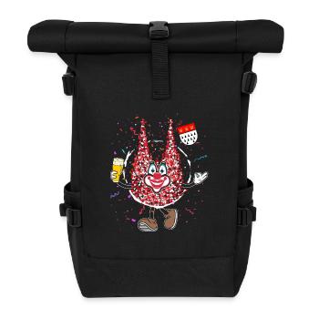 Kölner Dom Karneval Clown mit Bier - Rolltop Rucksack - Schwarz - Vorne