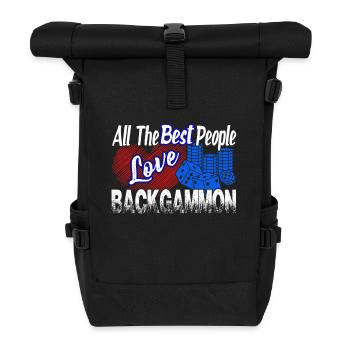 All The Best People Love Backgammon - Roll Top Backpack - black - Front