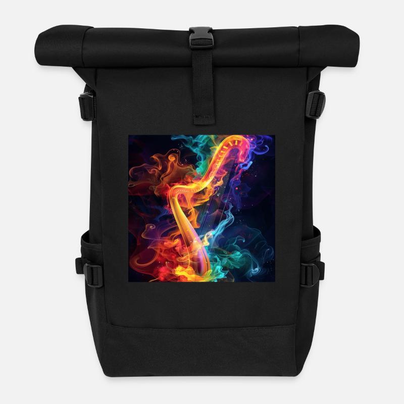 Harfe - Rolltop Rucksack - Schwarz