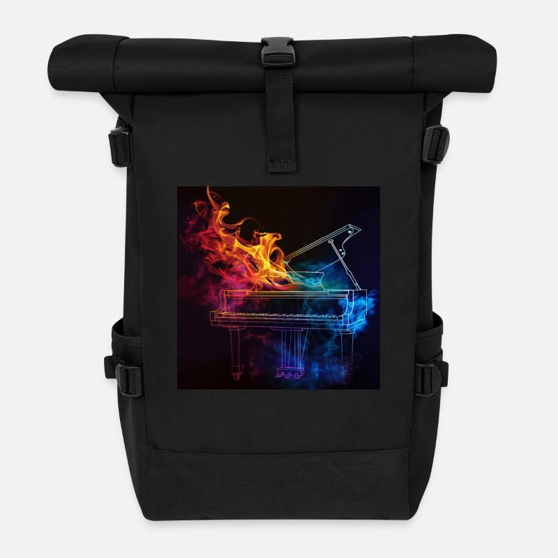 Klavier - Rolltop Rucksack - Schwarz