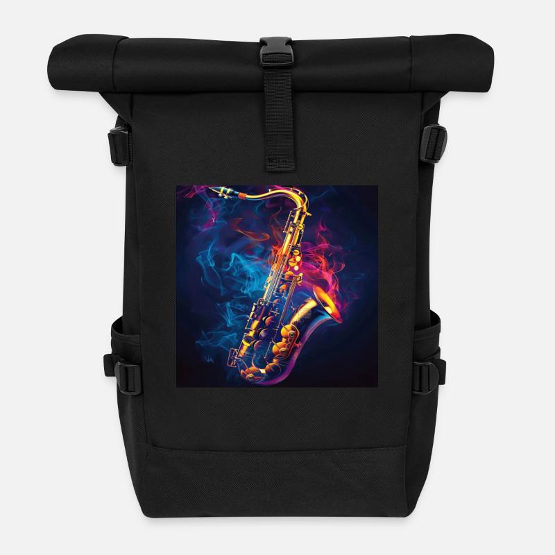 Saxophone - Sac à dos roll top - noir