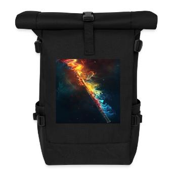 Querflöte - Rolltop Rucksack - Schwarz - Vorne