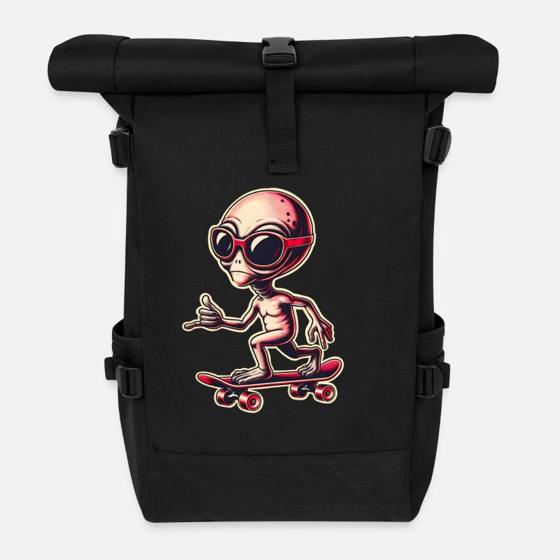 Alien Skateboard Skater - Sac à dos roll top - noir