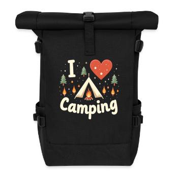 I Love Camping Camping Camper Camping Outdoor - Rolltop Rucksack - Schwarz - Vorne