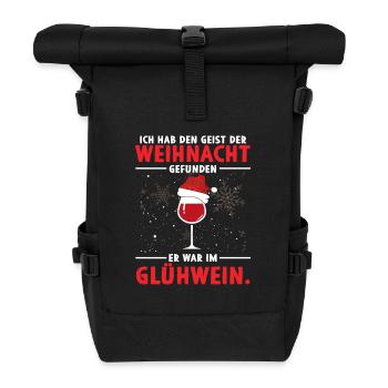 Geist der Weihnacht gefunden er war im Glühwein - Rolltop Rucksack - Schwarz - Vorne